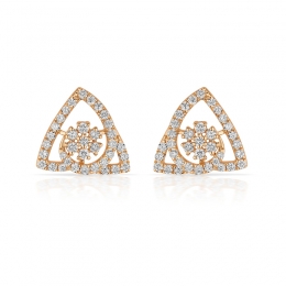 Floral Triangle Diamond Ear studs